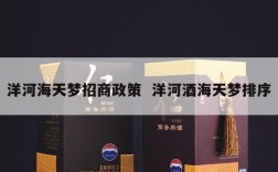 洋河海天梦招商政策  洋河酒海天梦排序