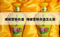 爆破营销白酒  爆破营销白酒怎么做