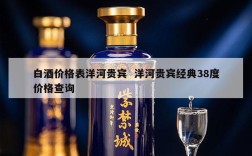 白酒价格表洋河贵宾  洋河贵宾经典38度价格查询