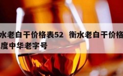 衡水老白干价格表52  衡水老白干价格表52度中华老字号