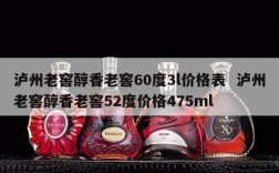 泸州老窖醇香老窖60度3l价格表  泸州老窖醇香老窖52度价格475ml