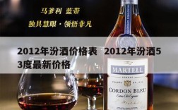 2012年汾酒价格表  2012年汾酒53度最新价格