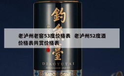 老泸州老窖53度价格表  老泸州52度酒价格表共赏价格表