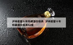 泸州老窖十年珍藏酒价格表  泸州老窖十年珍藏酒价格表52度