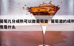 葡萄几分成熟可以做葡萄酒  葡萄酒的成熟度是什么
