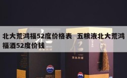 北大荒鸿福52度价格表  五粮液北大荒鸿福酒52度价钱