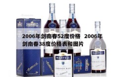 2006年剑南春52度价格  2006年剑南春38度价格表和图片