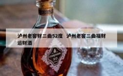 泸州老窖财二曲52度  泸州老窖二曲福财运财酒