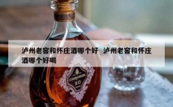 泸州老窖和怀庄酒哪个好  泸州老窖和怀庄酒哪个好喝