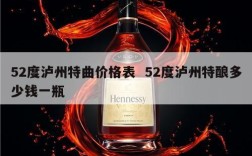 52度泸州特曲价格表  52度泸州特酿多少钱一瓶