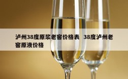 泸州38度原浆老窖价格表  38度泸州老窖原液价格