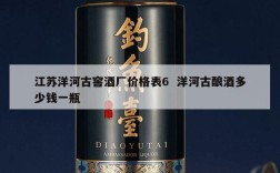 江苏洋河古窖酒厂价格表6  洋河古酿酒多少钱一瓶