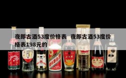夜郎古酒53度价格表  夜郎古酒53度价格表198元的